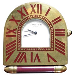 Retro Cartier Art Deco Style Travel Clock