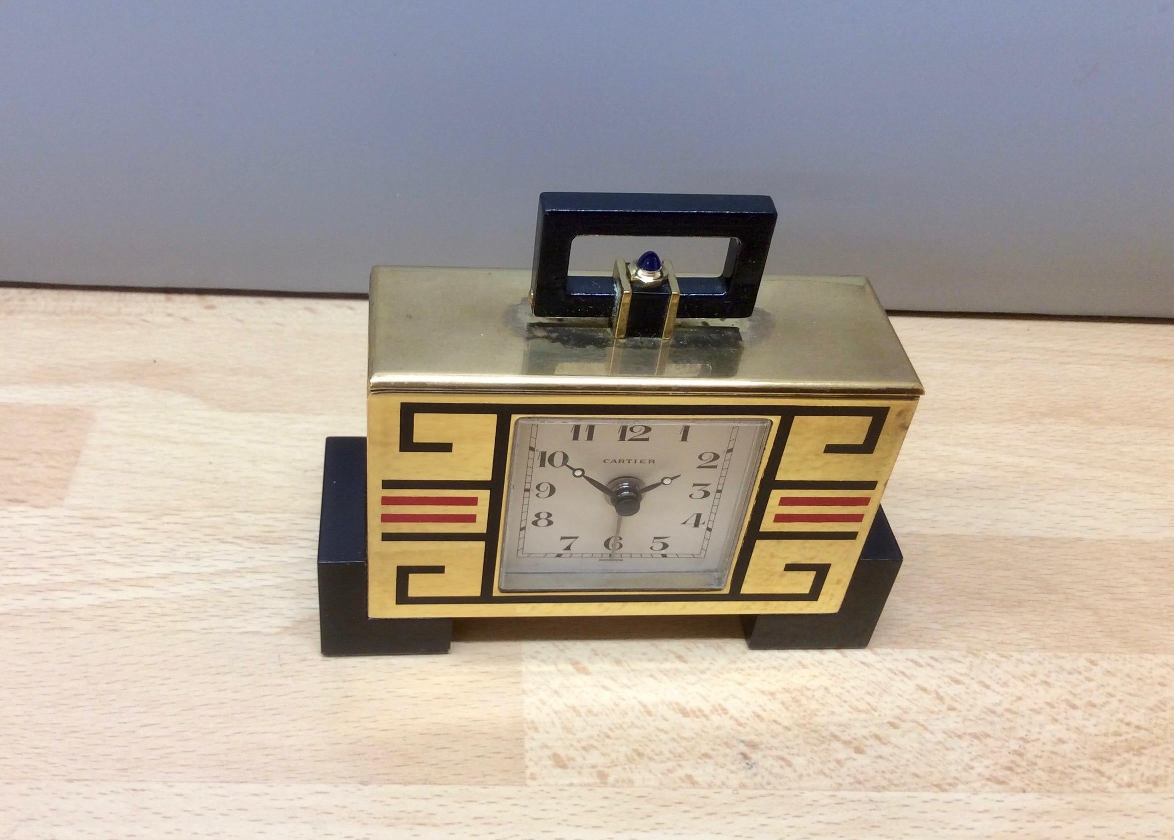 Cartier Art Deco Travel / Alarm Clock In Good Condition In Norwich, GB