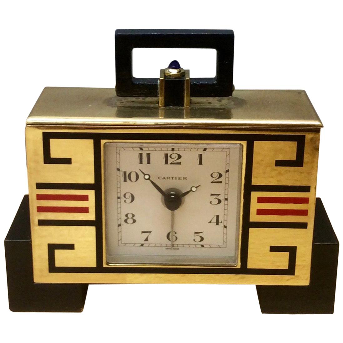 antique cartier travel clock