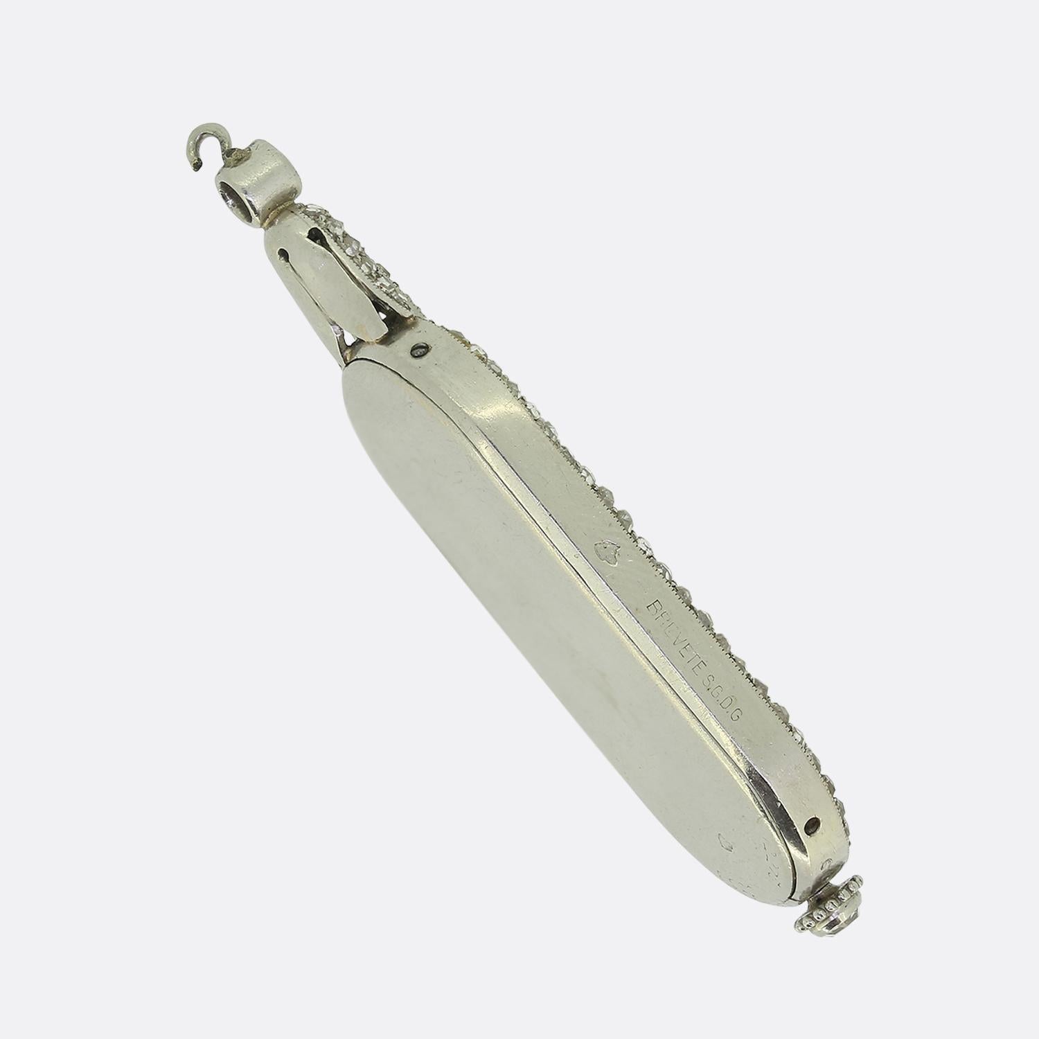 Old Mine Cut Cartier Art Deco Watch Fob Pendant For Sale
