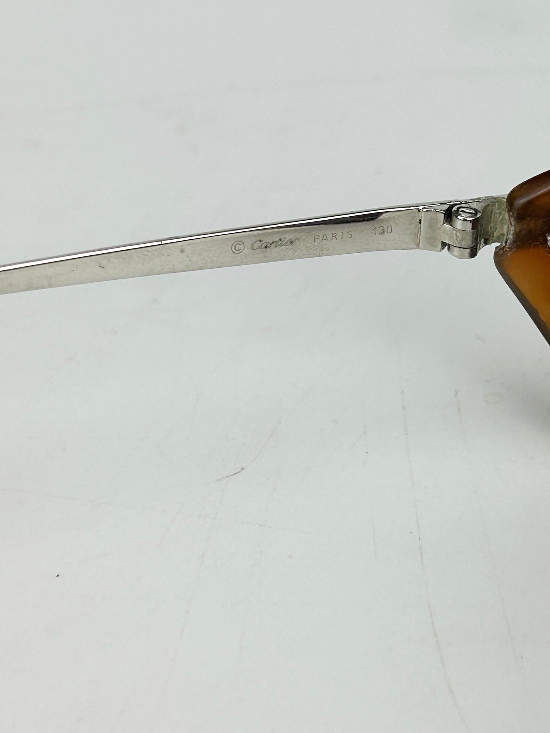 Cartier Aspen Vintage Brown Oval Lens Sonnenbrille c1990s 5