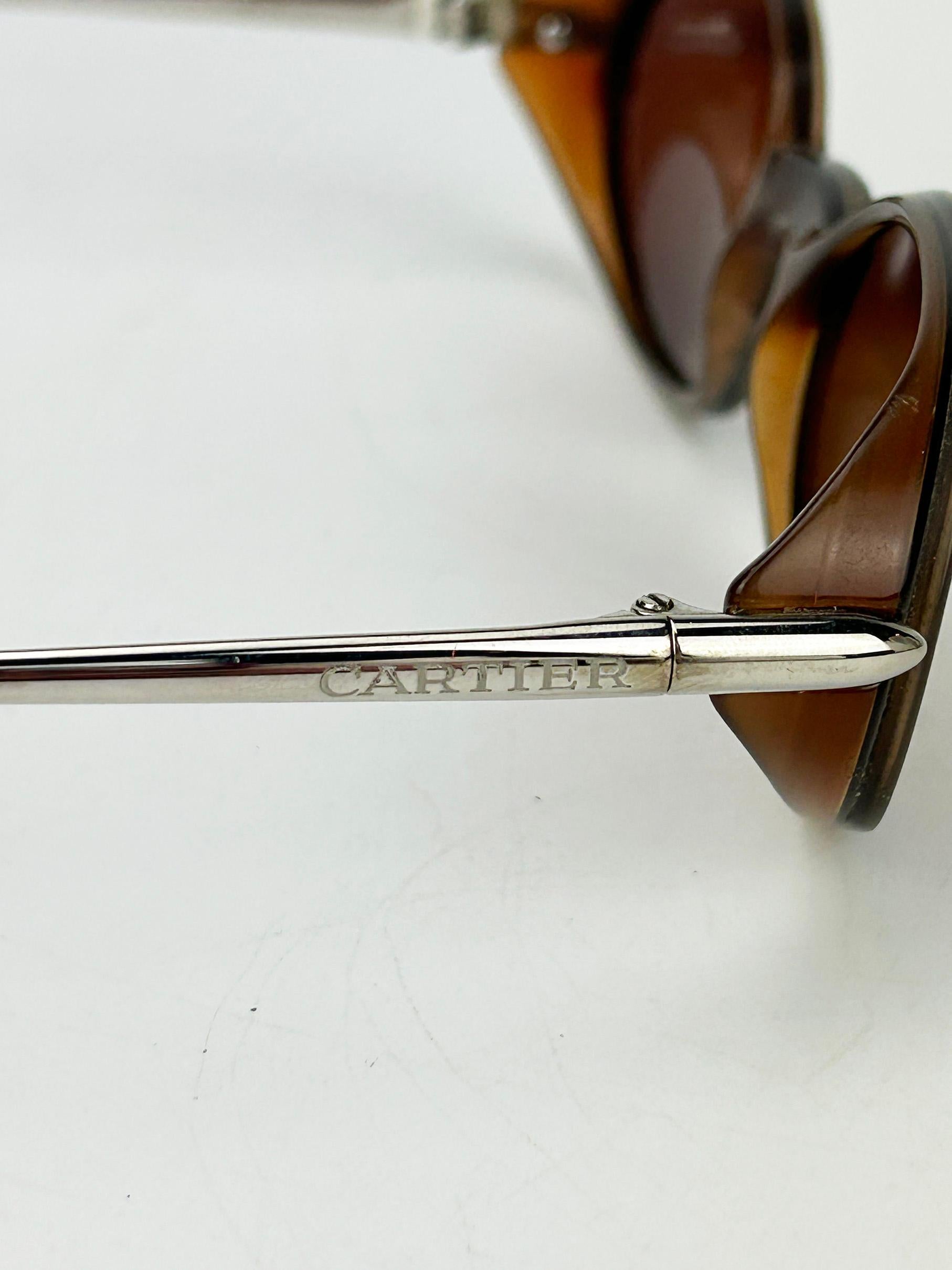 Cartier Aspen Vintage Brown Oval Lens Sonnenbrille c1990s 6