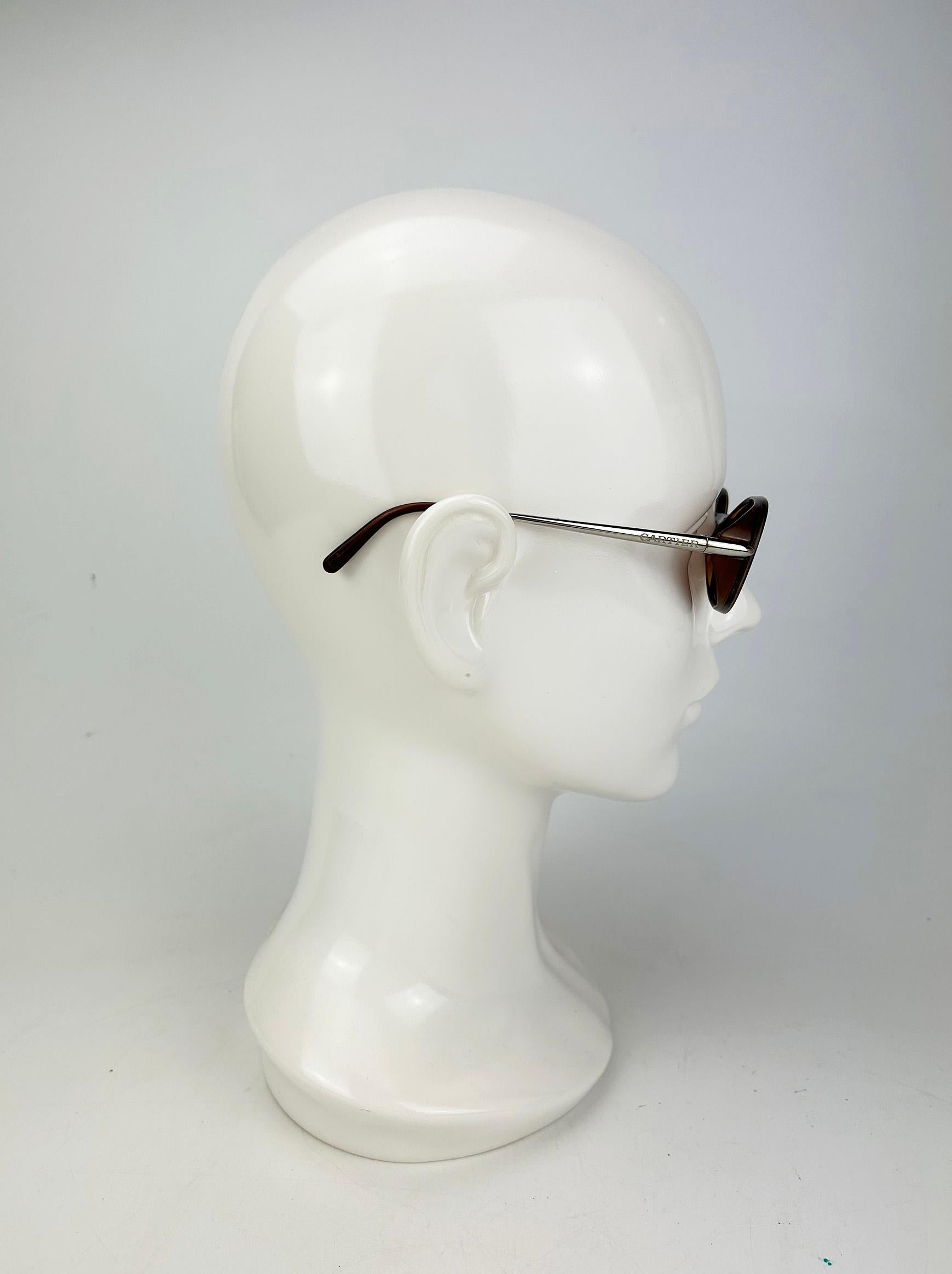 Cartier Aspen Vintage Brown Oval Lens Sonnenbrille c1990s (Grau)