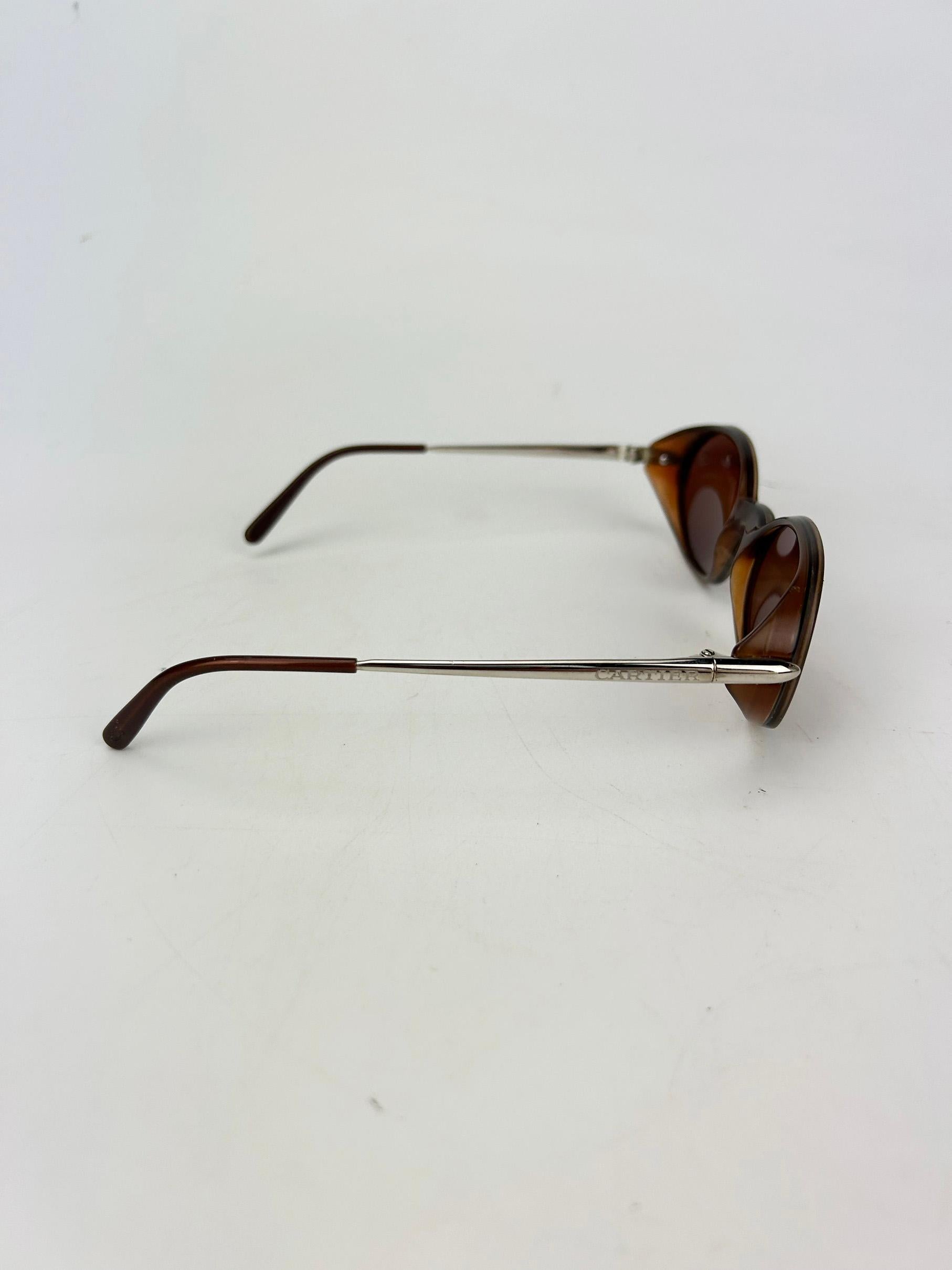 Cartier Aspen Vintage Brown Oval Lens Sonnenbrille c1990s 2