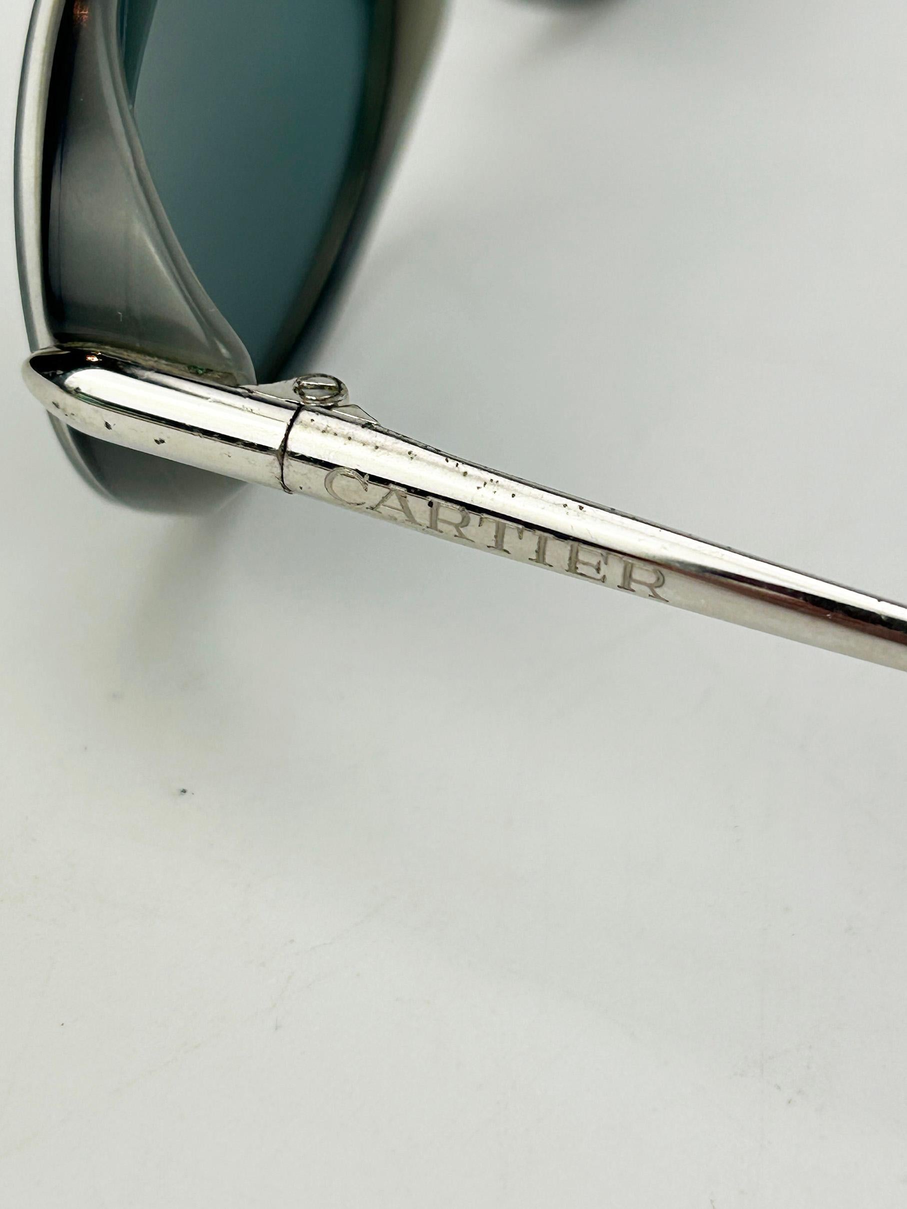 Lunettes de soleil ovales grises vintage Cartier Aspen c1990s en vente 9