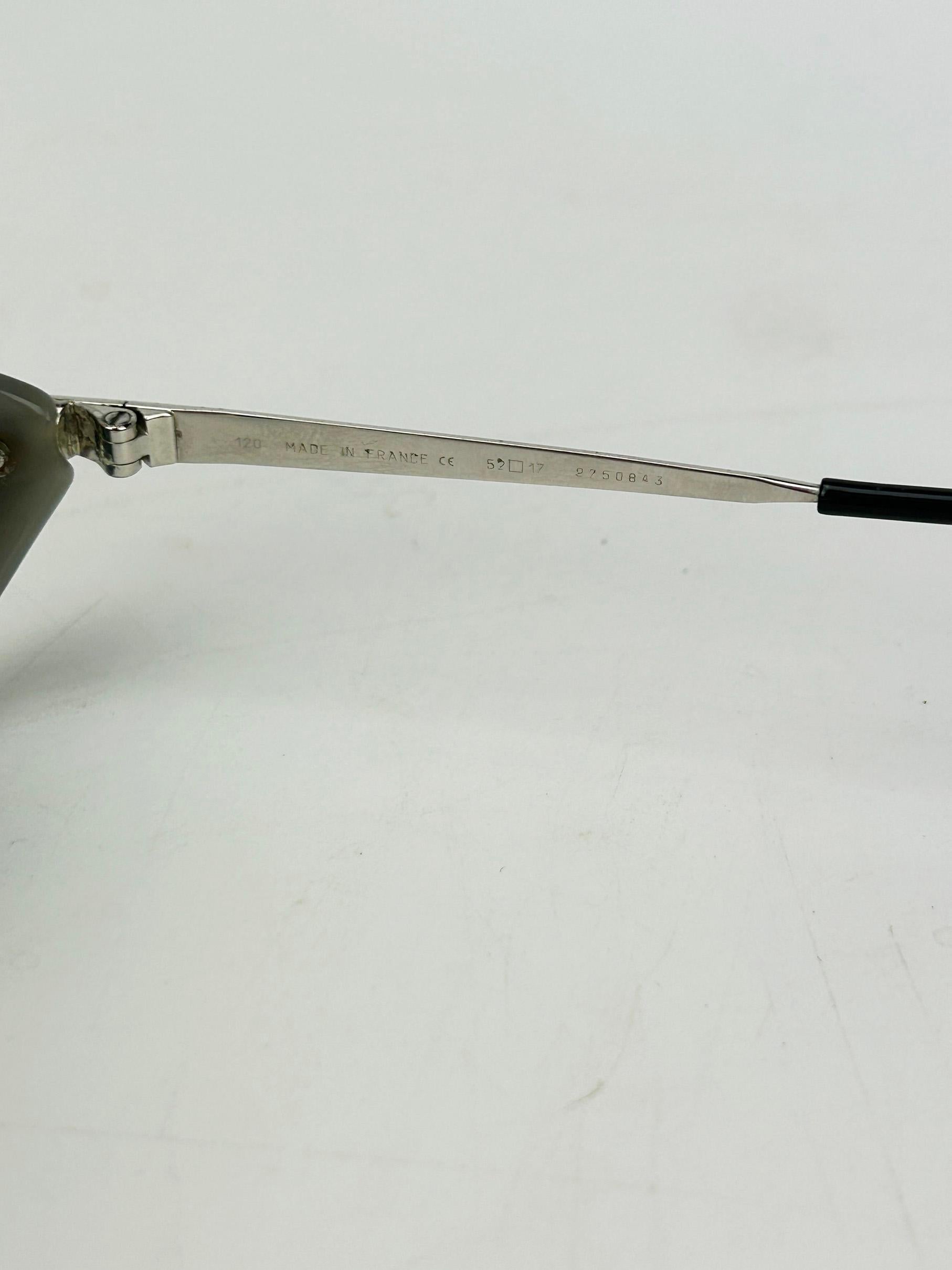 Lunettes de soleil ovales grises vintage Cartier Aspen c1990s en vente 4