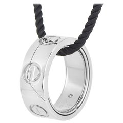 Cartier Astro Love 18 Karat White Gold Ring Pendant Necklace