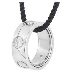 Cartier Astro Love 18 Karat White Gold Ring Pendant Necklace