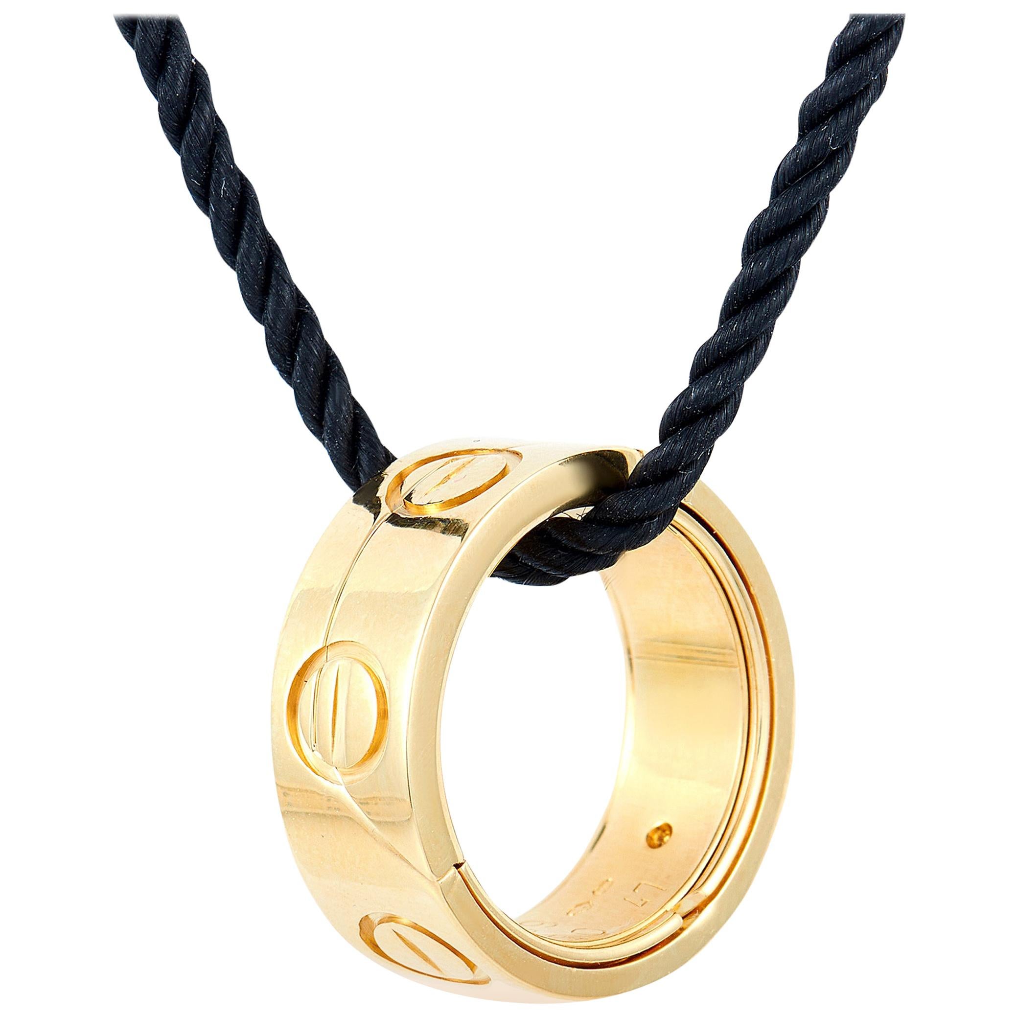 Cartier Astro Love 18 Karat Yellow Gold Puzzle Ring Pendant Necklace at  1stDibs | cartier ring pendant, cartier circle necklace, cartier love ring  necklace