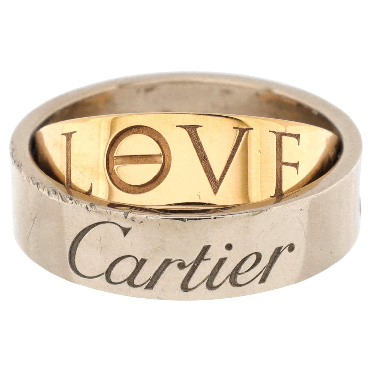 Cartier Astro LOVE Ring 18K White Gold and 18K Rose Gold 5.5mm For Sale
