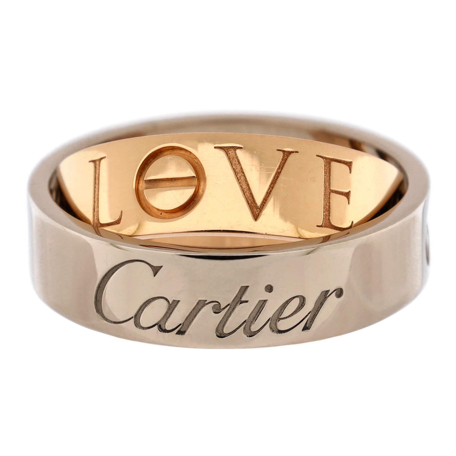 Condition: Great. Minor wear and re-polish throughout.
Accessories: No Accessories
Measurements: Size: 6 - 52, Width: 5.80 mm
Designer: Cartier
Model: Astro LOVE Ring 18K White Gold and 18K Rose Gold
Exterior Color: Rose Gold, White Gold
Item