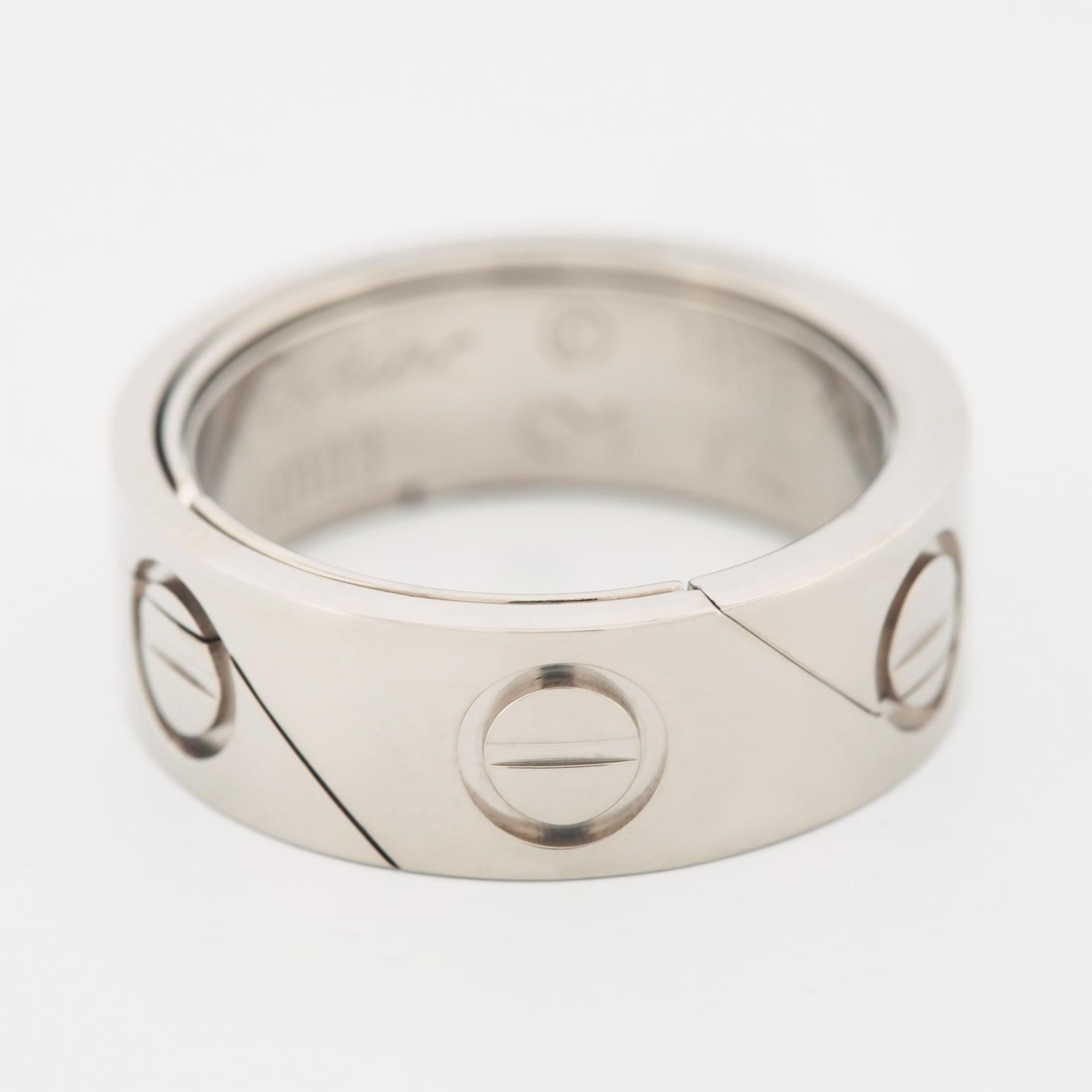 Women's or Men's Cartier Astro Love Ring White Gold 53 US 6.25 1999 Limited Edition For Sale
