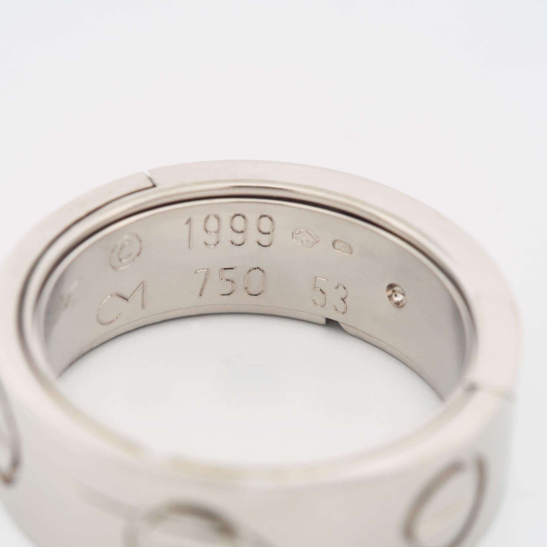 Cartier Astro Love Ring White Gold 53 US 6.25 1999 Limited Edition For Sale 2