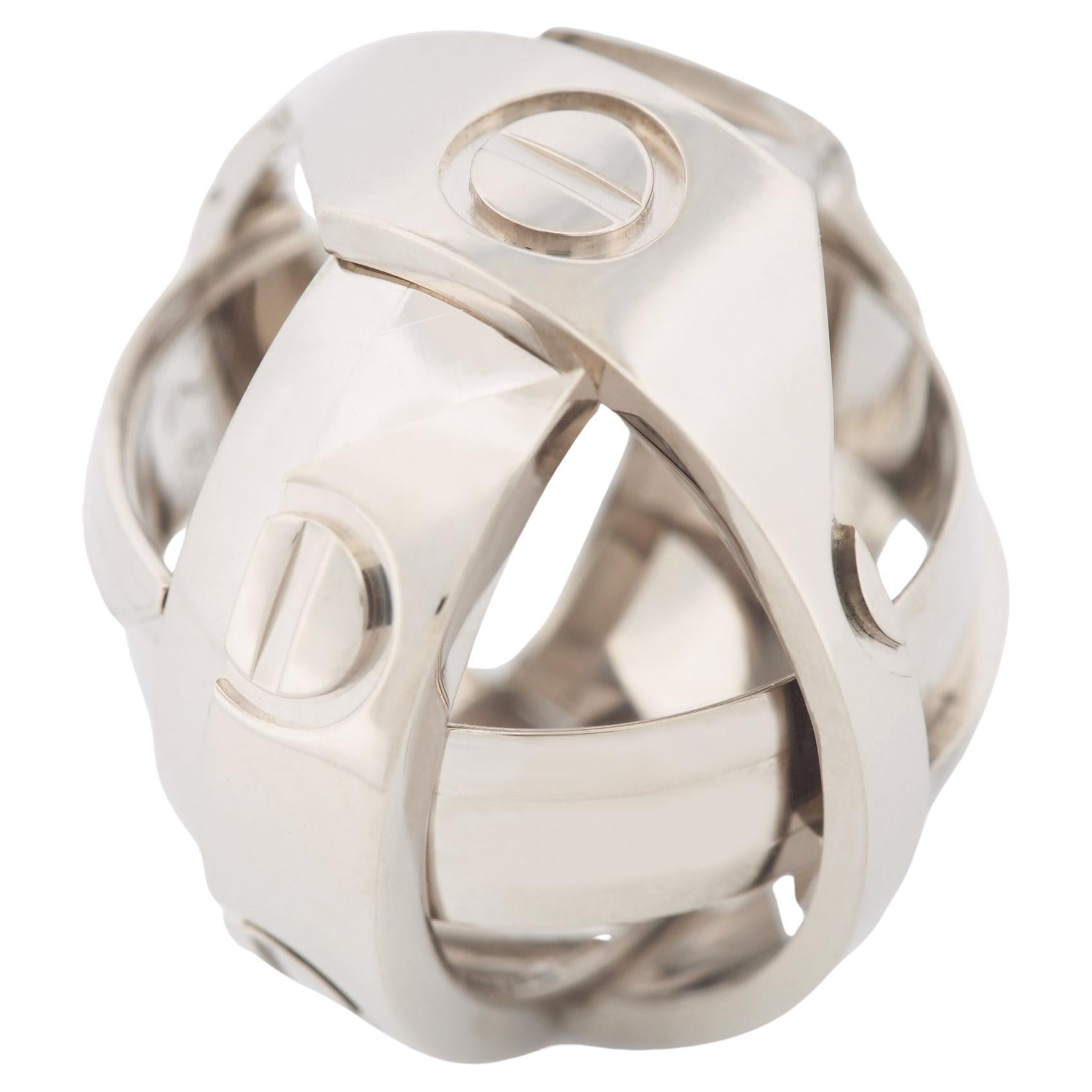 Cartier Astro Love Ring White Gold 53 US 6.25 1999 Limited Edition For Sale