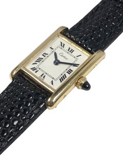 Cartier Audemars Piguet 1970s Yellow Gold Tank Mechanical mid size Wrist Watch