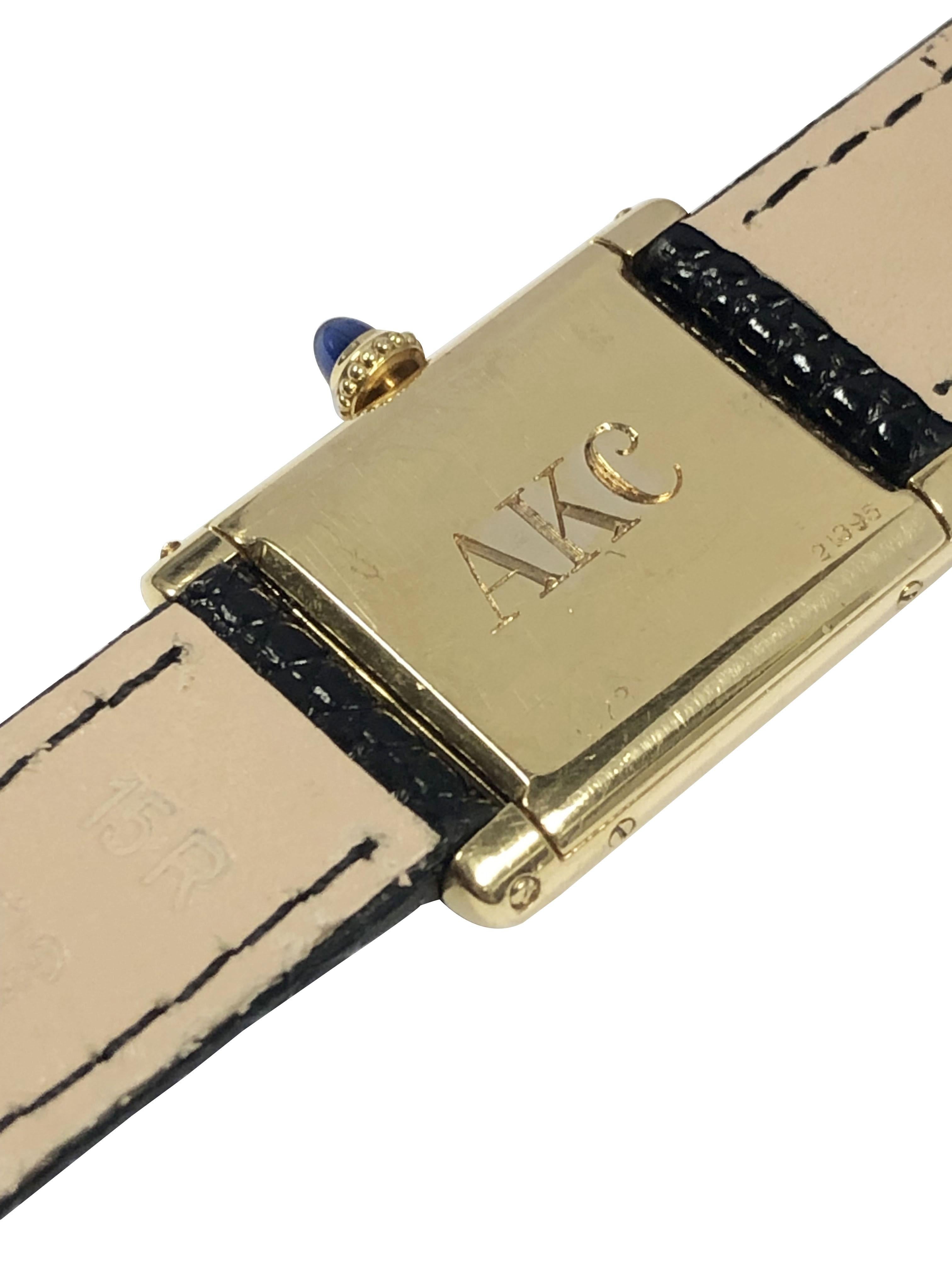 Cartier Audemars Piguet 1970s Yellow Gold Tank Mechanical mid size Wrist Watch In Excellent Condition For Sale In Chicago, IL