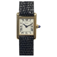 Cartier Audemars Piguet 1970er Jahre Gelbgold Tank mechanische mittlere Größe Armbanduhr