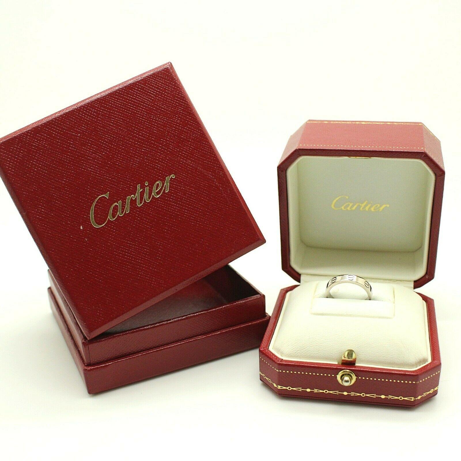 Cartier Authentic 18 Karat White Gold Love Ring In Excellent Condition In Los Angeles, CA