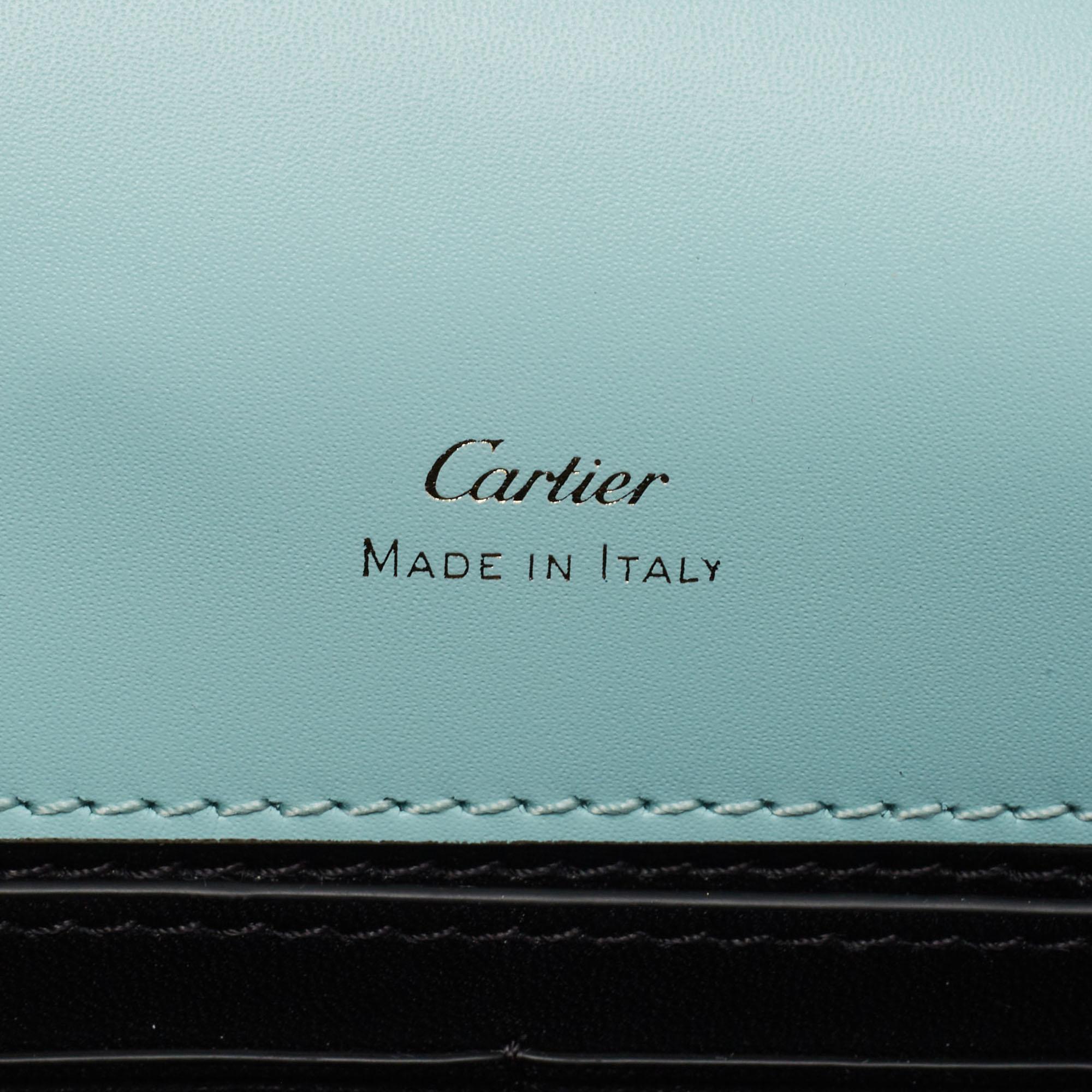 Women's Cartier Baby Blue Leather Mini C De Cartier Chain Bag