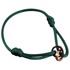 Cartier Baby Love Bracelet - 18K Rose Gold, Diamond & Black Ceramic, Cotton Cord