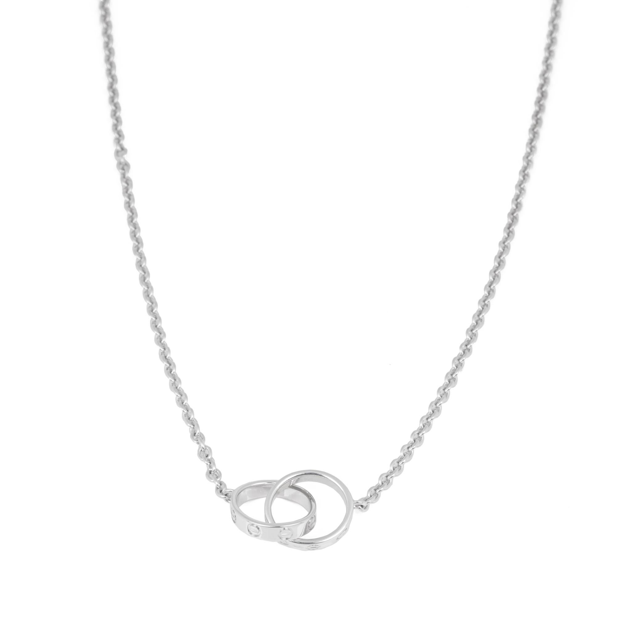 cartier 18k white gold baby love pendant necklace