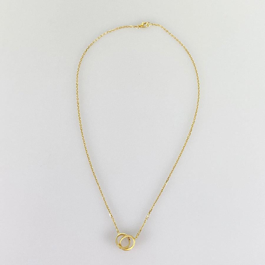 Collar Cartier Baby Love de oro amarillo de 18 quilates con pavé de diamantes entrelazados Moderno en venta
