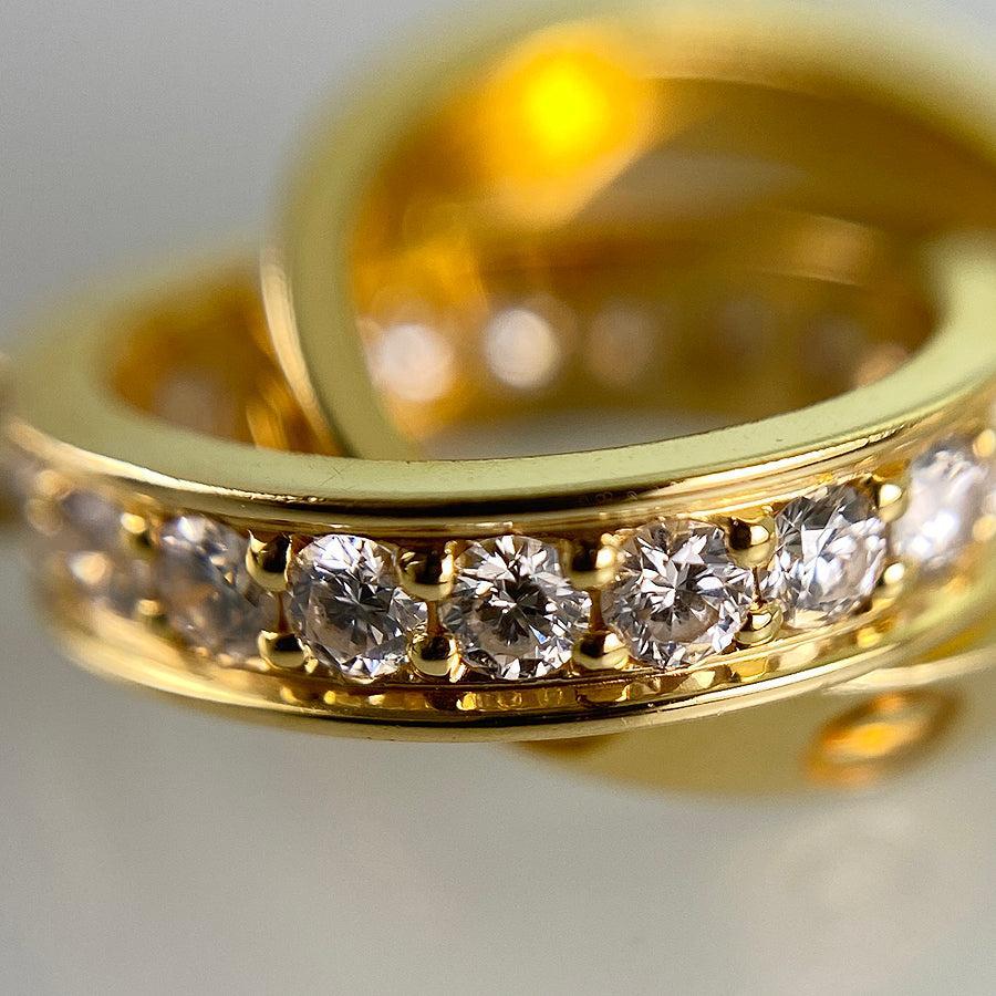 Collar Cartier Baby Love de oro amarillo de 18 quilates con pavé de diamantes entrelazados Corte redondo en venta