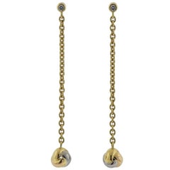 Cartier Baby Trinity Diamond Gold Long Drop Earrings