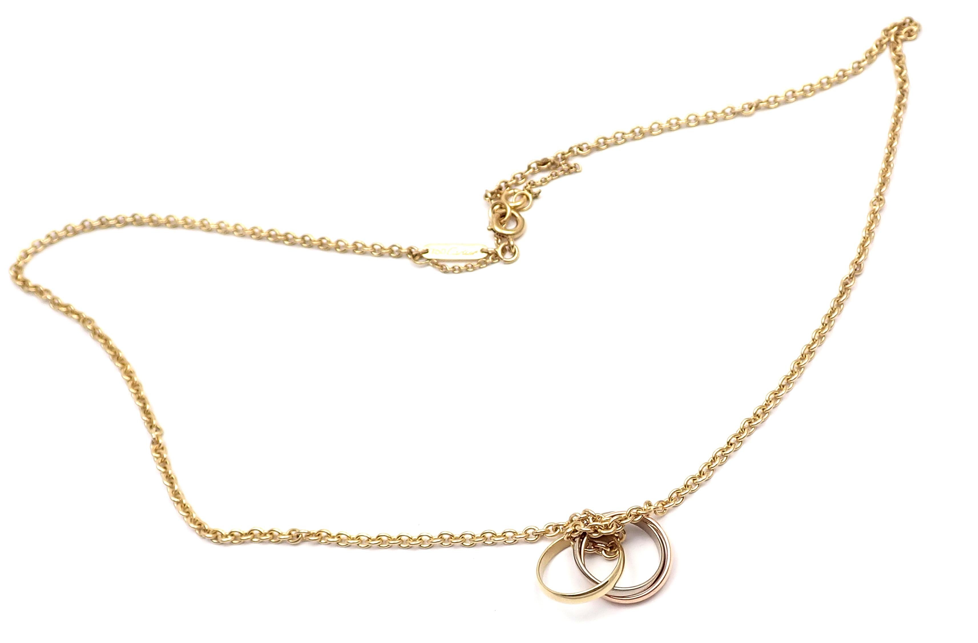 Women's or Men's Cartier Baby Trinity Tri-Color Gold Pendant Necklace