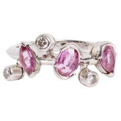 Cartier Bague Meli Melo TDD50 Platinum Pink Sapphire Diamond Ring US5.25
