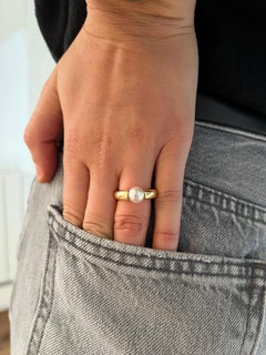 Cartier Bague OR Jaune 18 Karat Perle Blanche, Perle Blanche