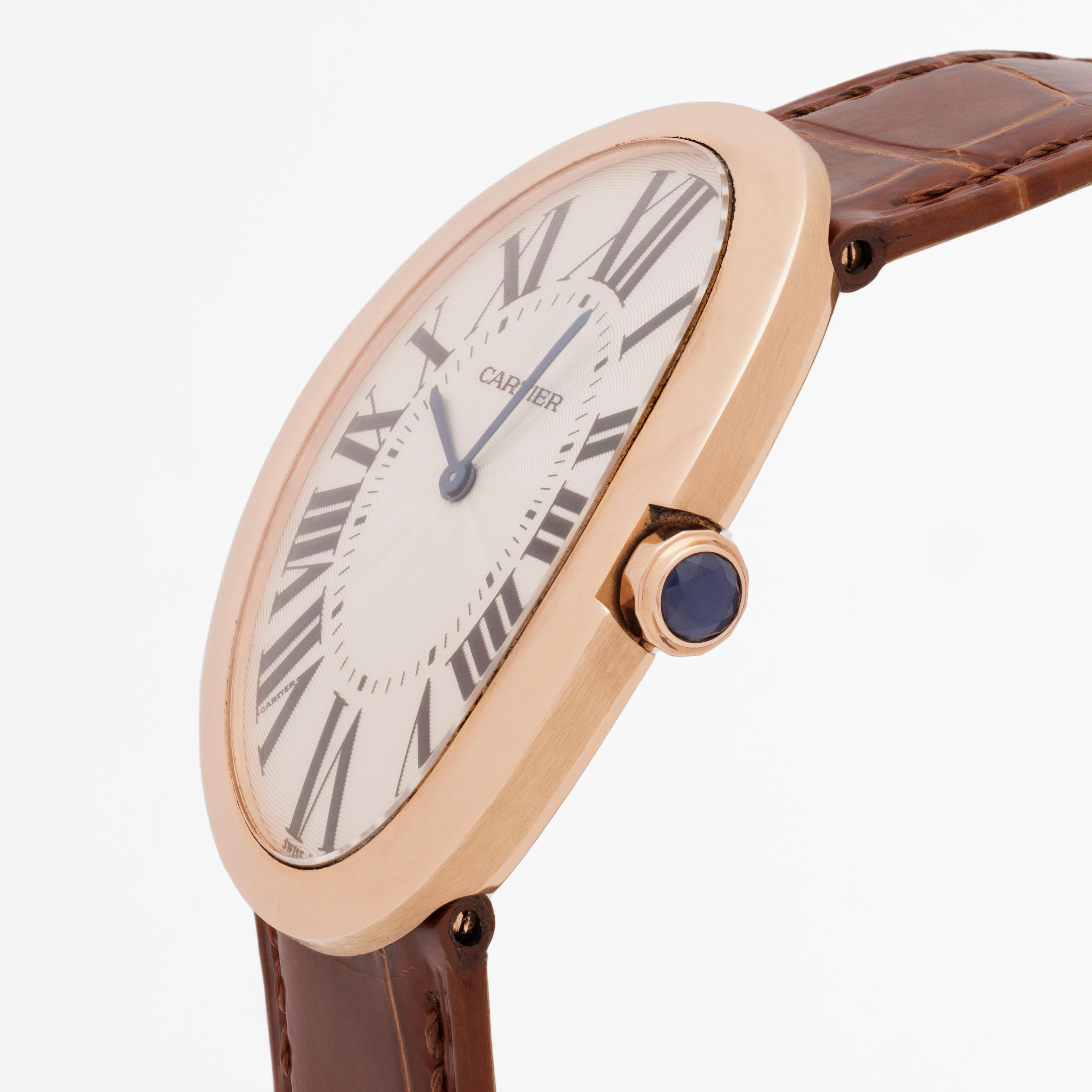Cartier Baignoire 18 Karat Rose Gold Extra Large Skeletized Back W8000002 In Good Condition For Sale In New York, NY