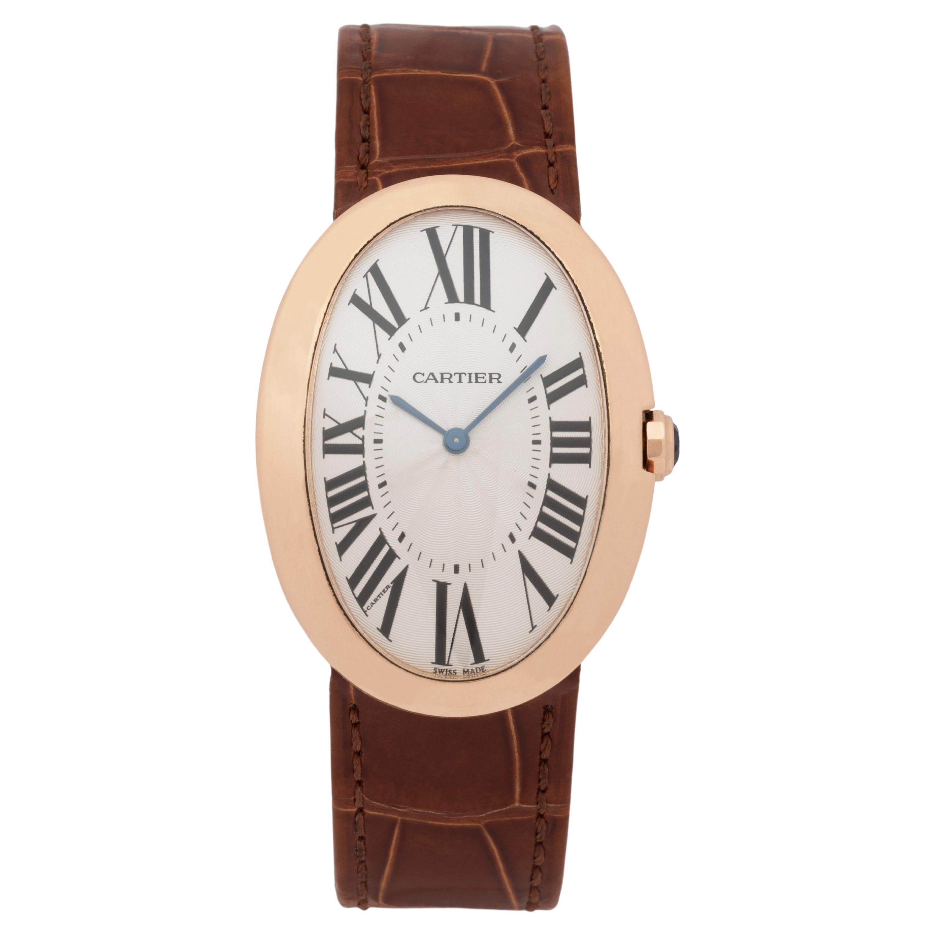 Cartier Baignoire 18 Karat Roségold Extra große Skelettrücken mit Skelett, W8000002