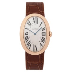 Used Cartier Baignoire 18 Karat Rose Gold Extra Large Skeletized Back W8000002