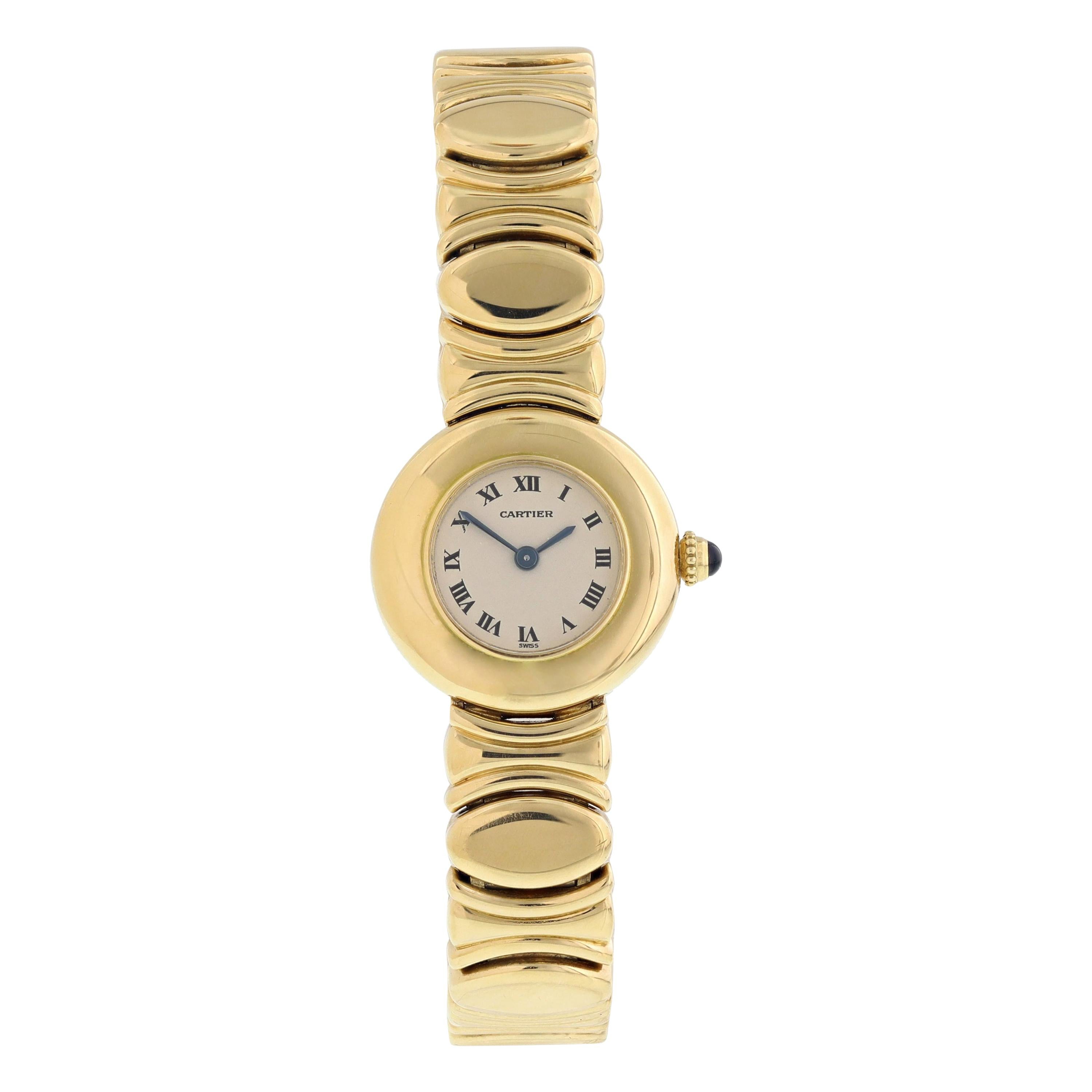 Cartier Baignoire 18 Karat Yellow Gold Ladies Watch For Sale