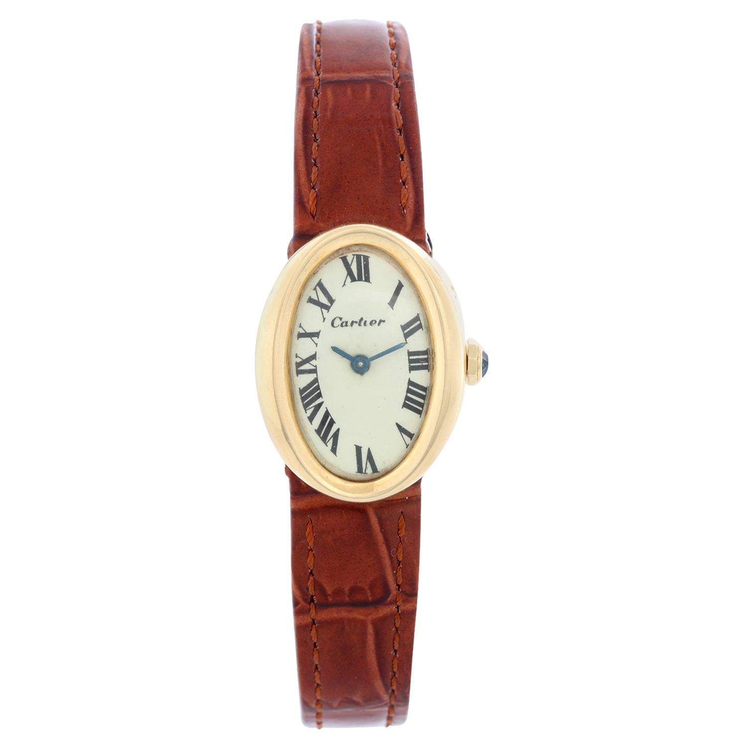 Cartier Baignoire 18 Karat Yellow Gold Watch ref 9835