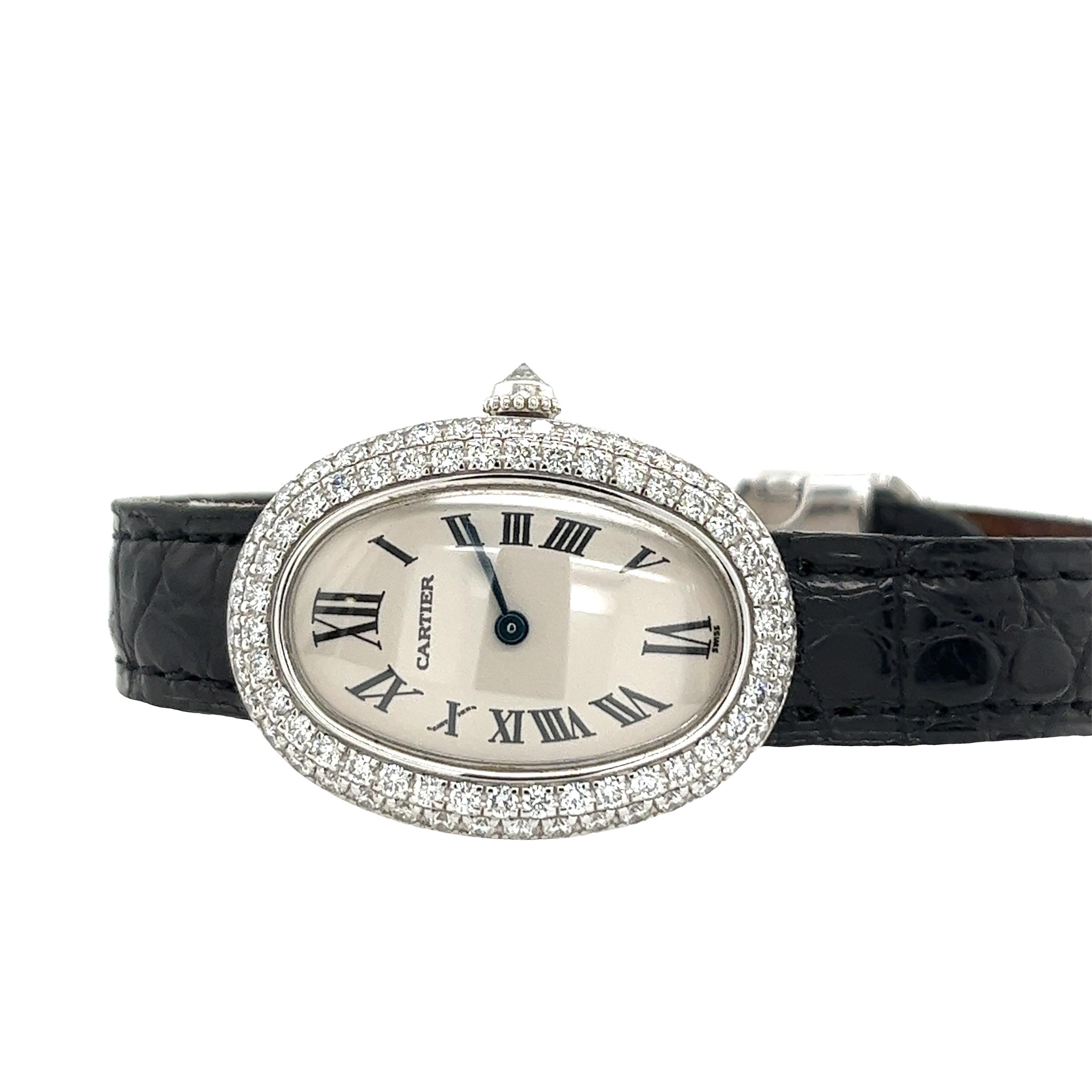 Cartier Baignoire 18ct White Gold Diamond Set Ladies Watch 4