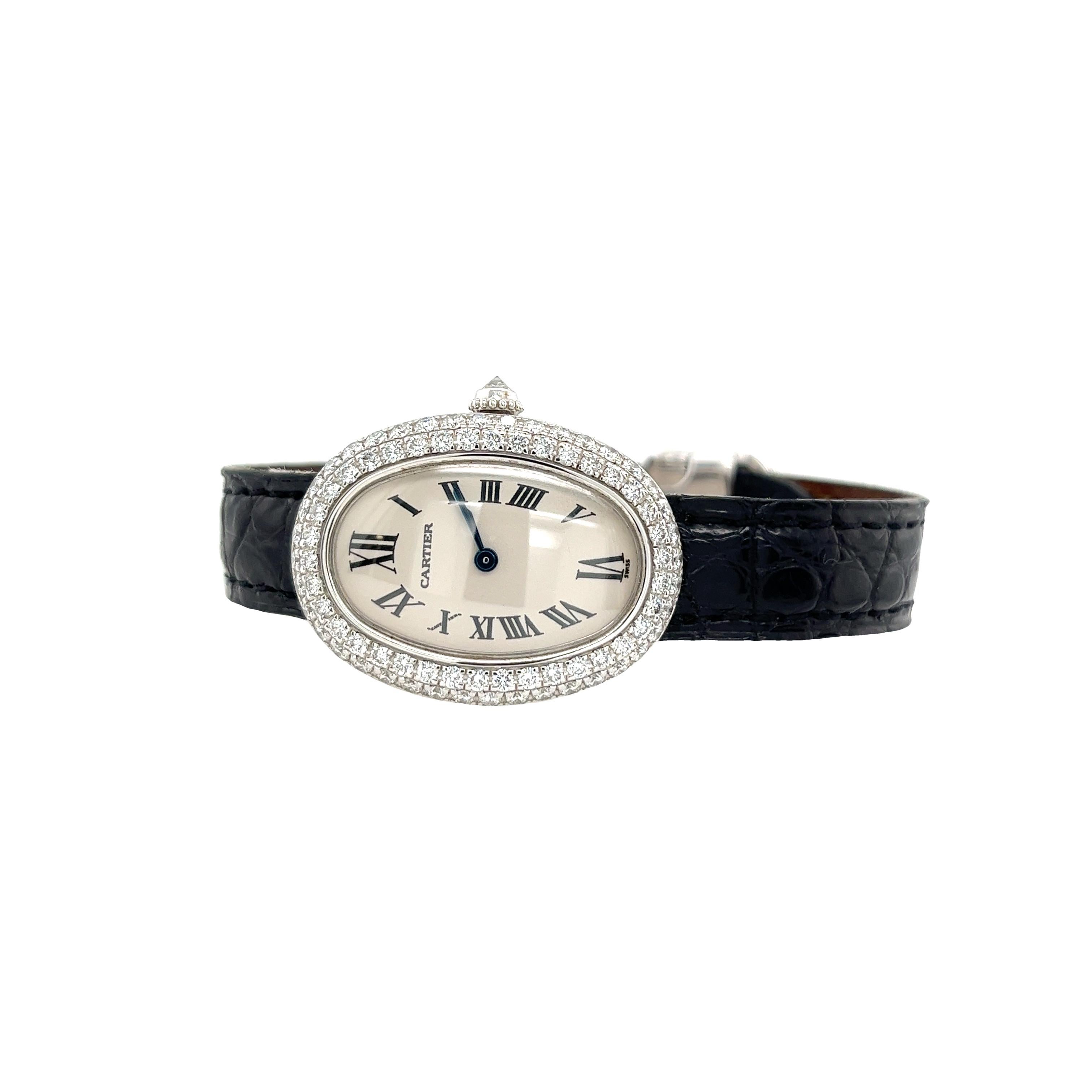 Cartier Baignoire 18ct White Gold Diamond Set Ladies Watch 5