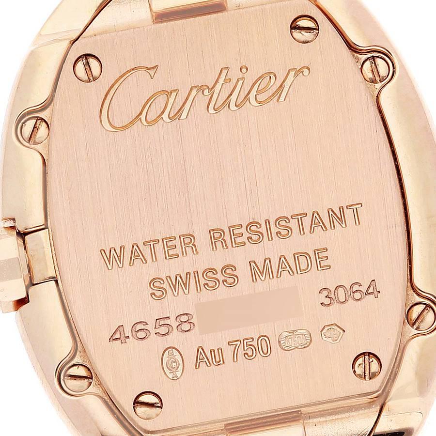 Cartier Baignoire 18k Rose Gold Diamond Bezel Ladies Watch WB52000 In Excellent Condition In Atlanta, GA