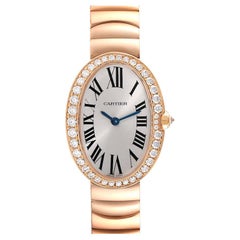 Cartier Baignoire Montre pour femme en or rose 18 carats avec diamants WB520002 non portée