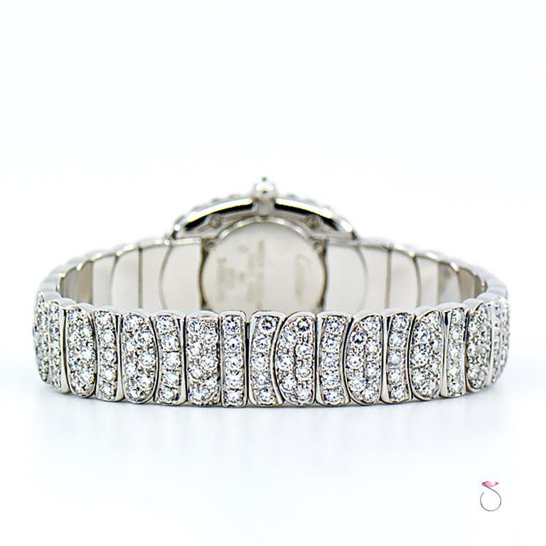 Cartier Baignoire 18K WG Factory Diamond Case & Bracelet Ladies Watch. Ref. 1955 In Excellent Condition In Honolulu, HI