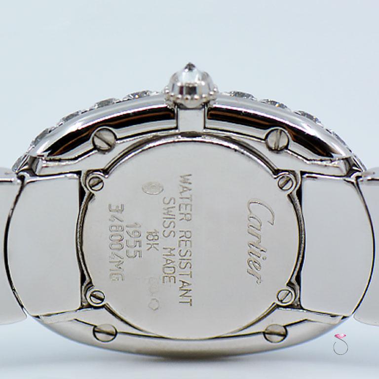 Cartier Baignoire 18K WG Factory Diamond Case & Bracelet Ladies Watch. Ref. 1955 1