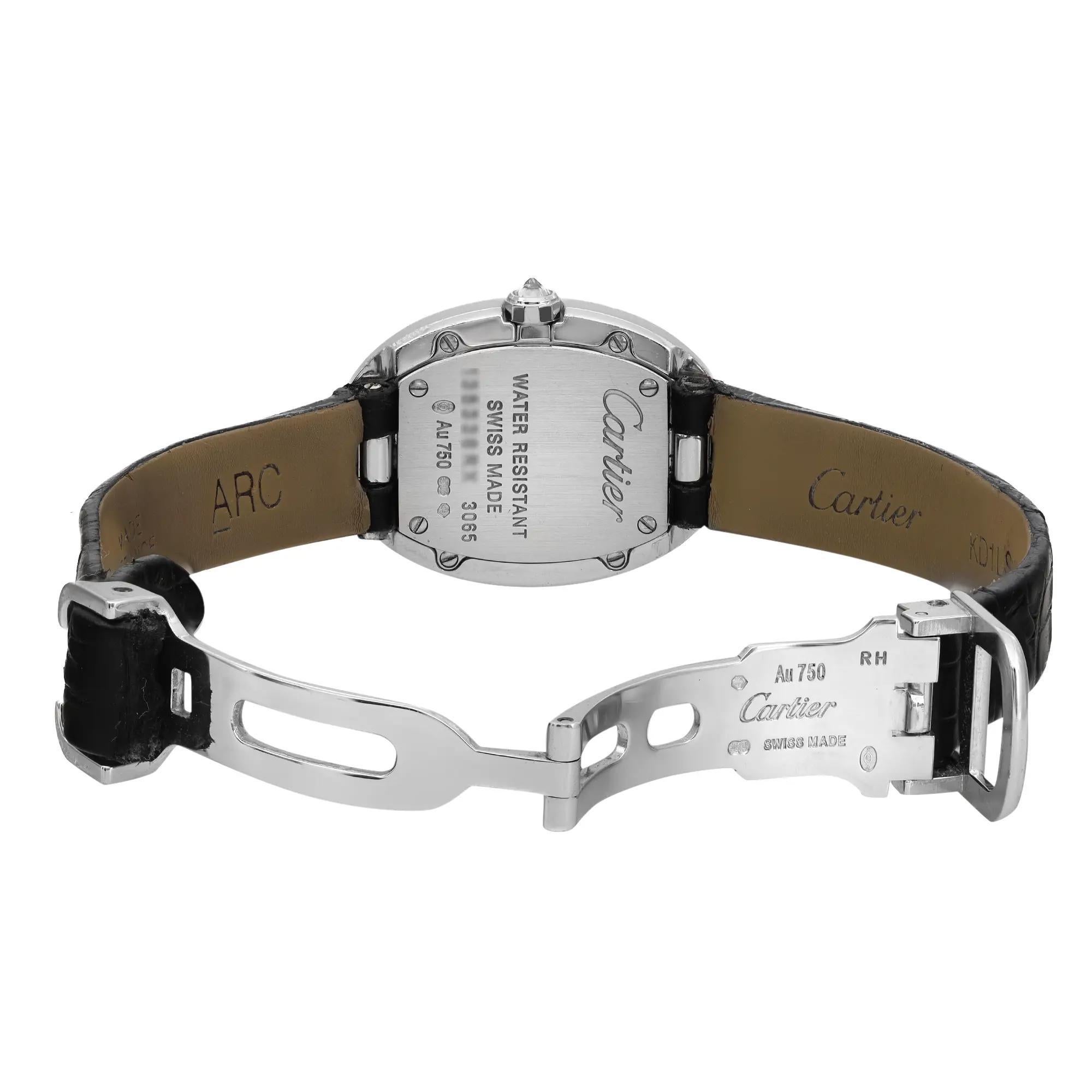 Cartier Baignoire 18K White Gold Diamond Silver Dial Ladies Watch 3065 2