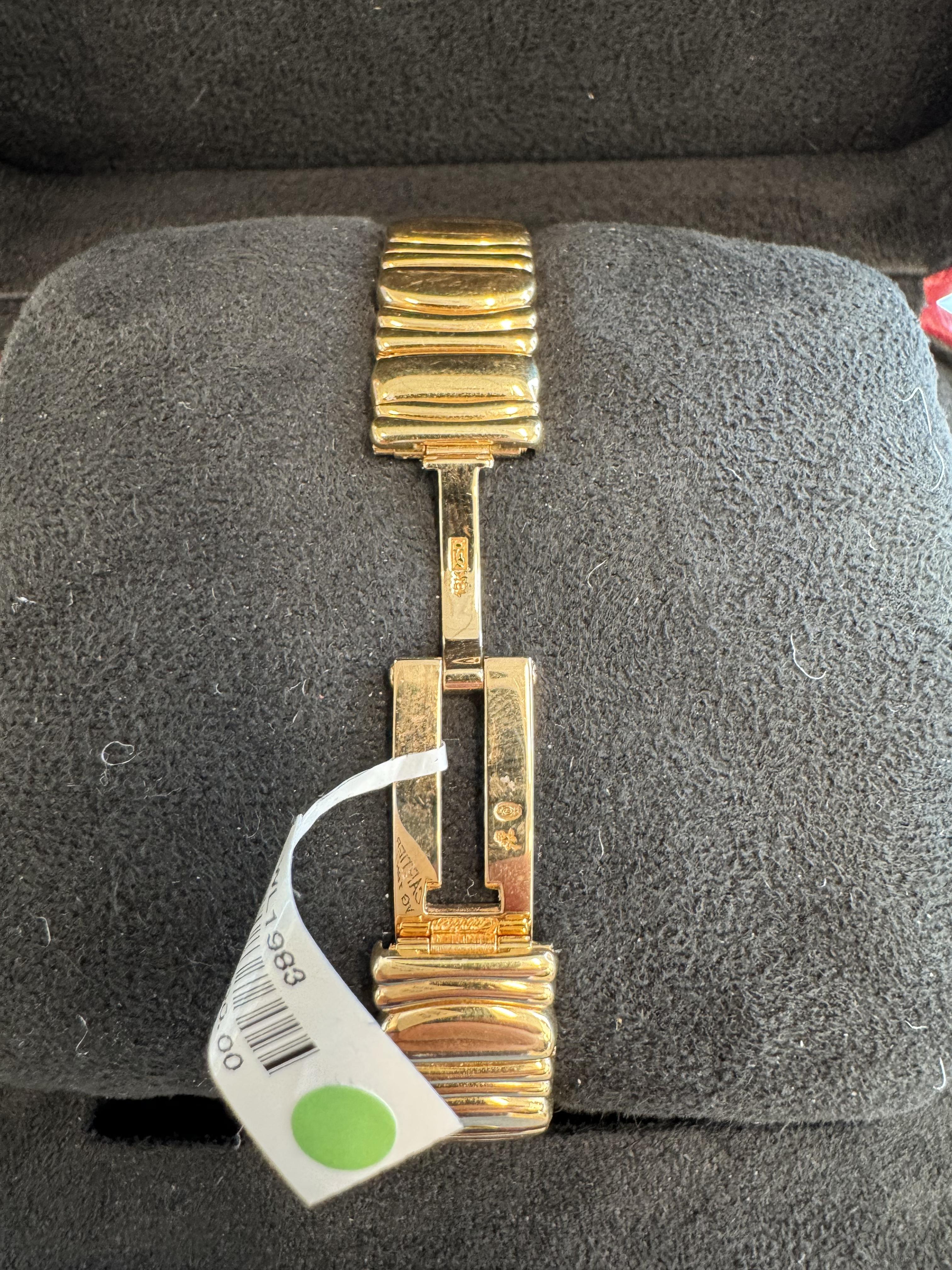 Cartier Baignoire 18k Gelbgold Cartier Zifferblatt Fabrik Diamanten (Rundschliff) im Angebot