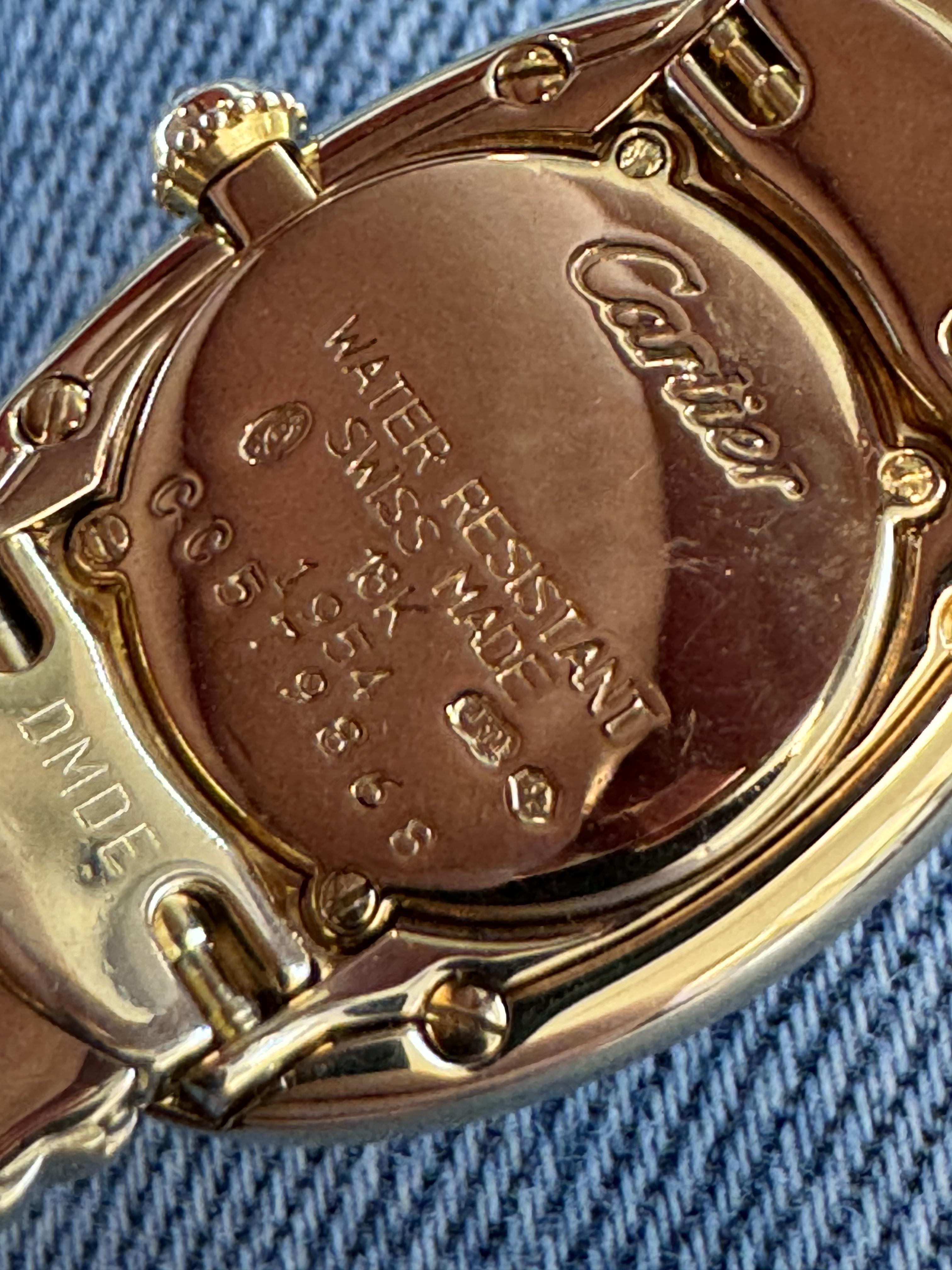 Cartier Baignoire in oro giallo 18 ct. con diamanti In condizioni ottime in vendita a BEVERLY HILLS, CA