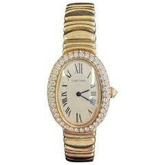 Cartier Baignoire 18k Yellow Gold Factory Diamonds