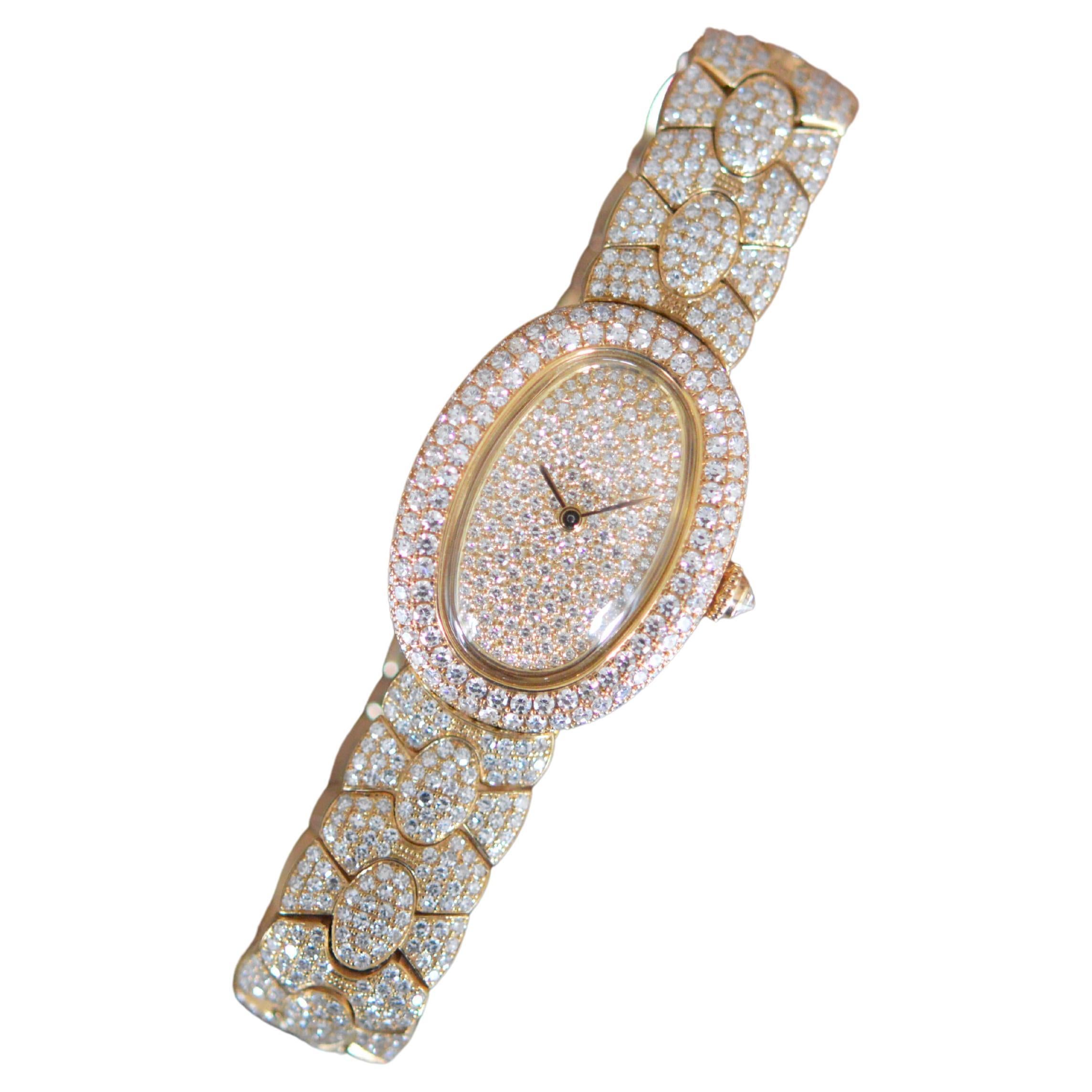 Cartier Baignoire 18K Yellow Gold Full Diamond Pavé Unworn Full Set For  Sale at 1stDibs | cartier baignoire diamond watch, varotti watch, cartier  baignoire mens