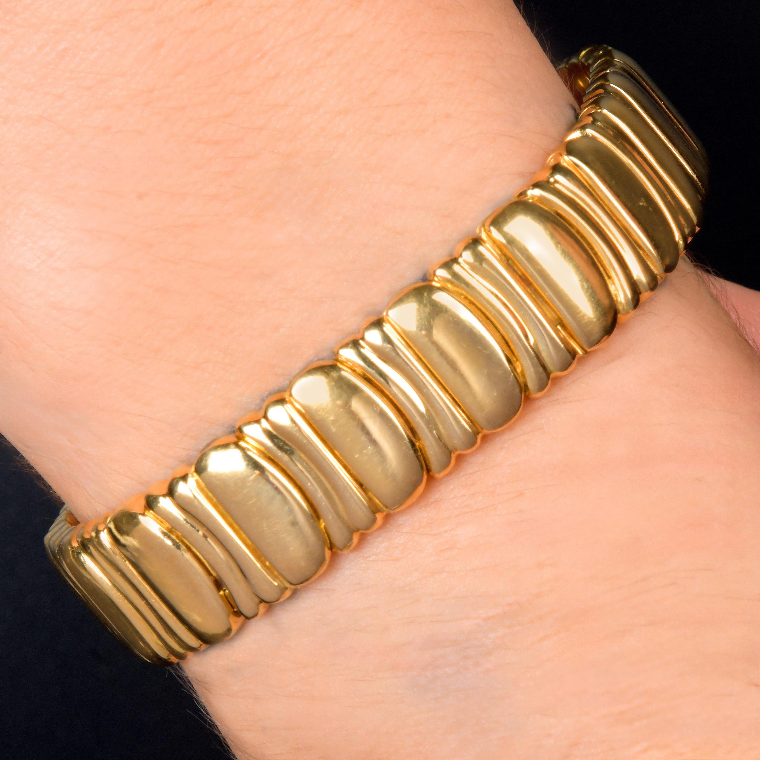 Cartier Baignoire Pulsera de eslabones de oro amarillo de 18 quilates 70 gramos en Excelente estado para la venta en Miami, FL