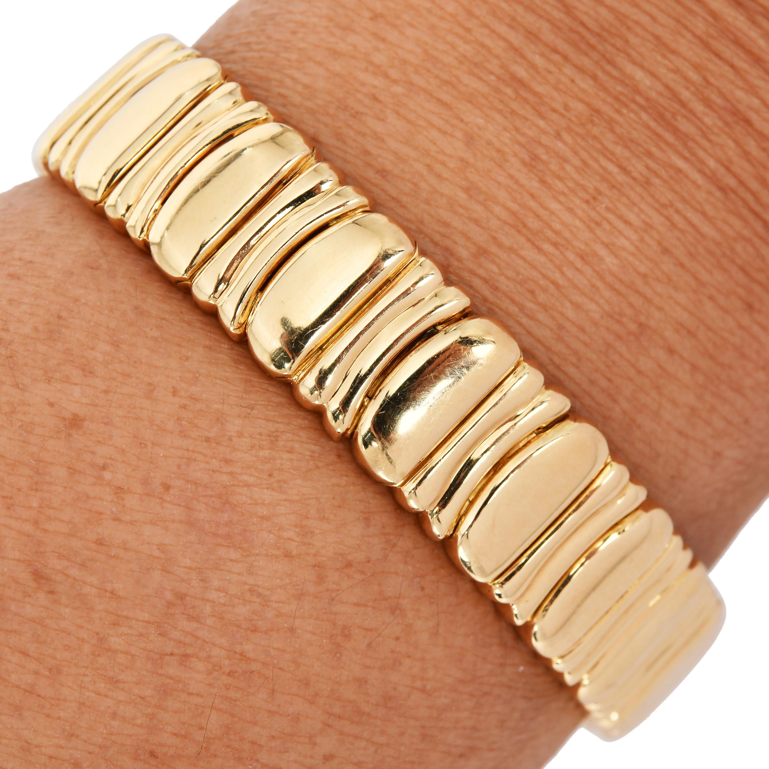 Cartier Baignoire Pulsera de eslabones de oro amarillo de 18 quilates 70 gramos en venta 3