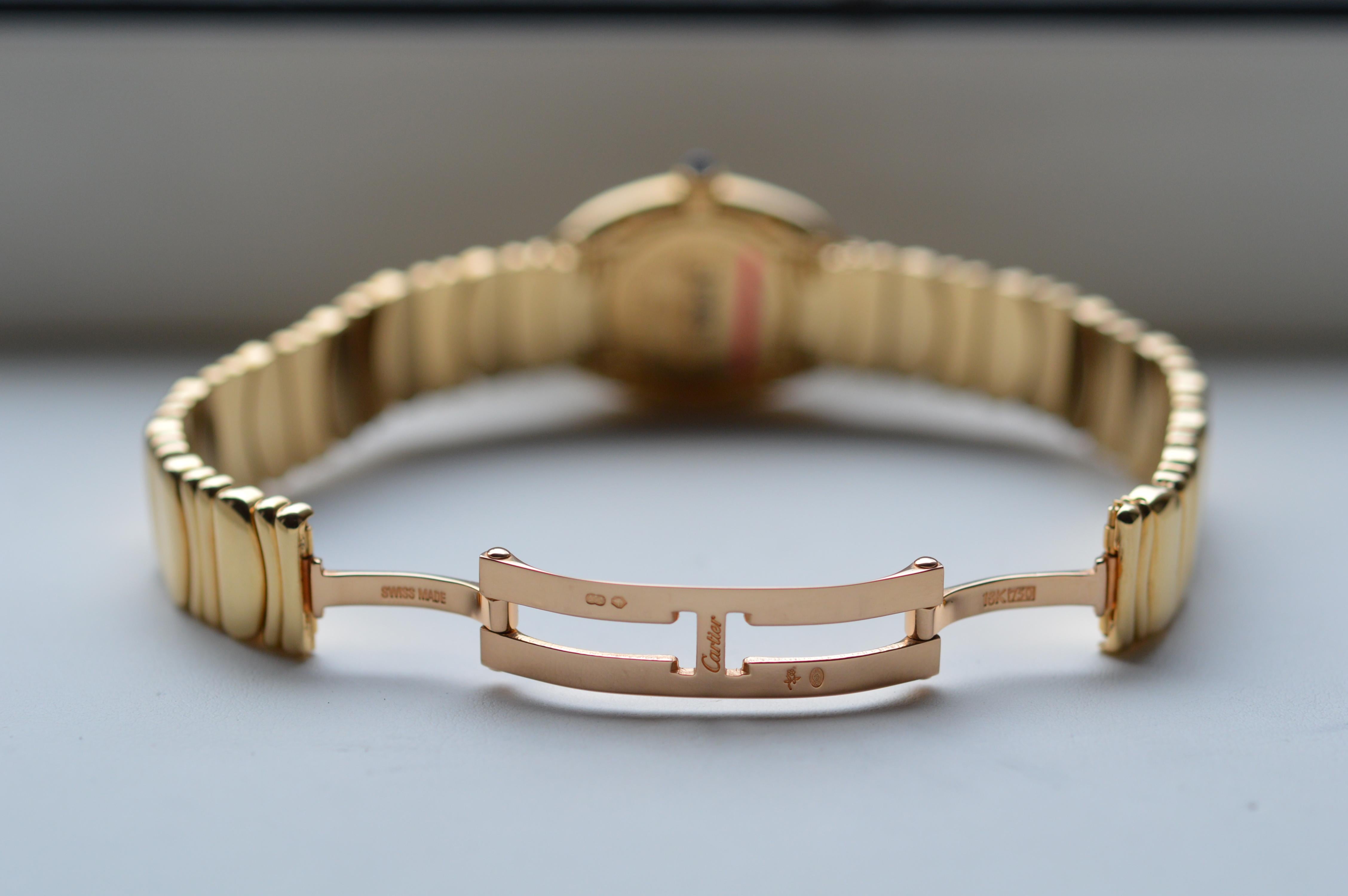 Cartier Baignoire 1920 18k Yellow Gold Unworn Full Set In Excellent Condition For Sale In Geneva, CH